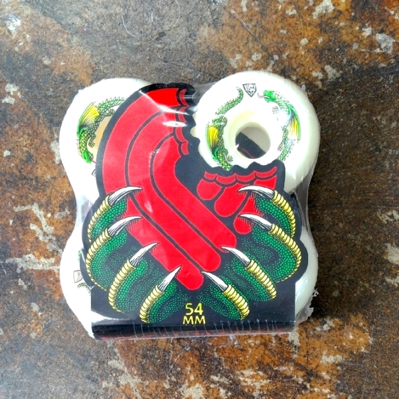 54mm Skateboard Wheels with Red and Green Design - Picture 1 of 4